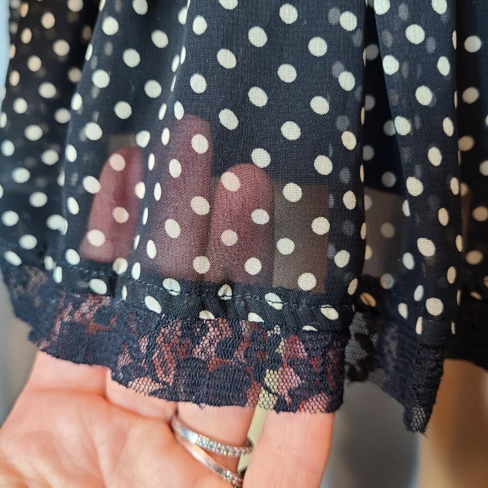 Jonathan Martin VTG Polka Dot Lace Retro Shift Dress Drop Waist Y2K Resort Sz‎ 6 - Picture 7 of 13